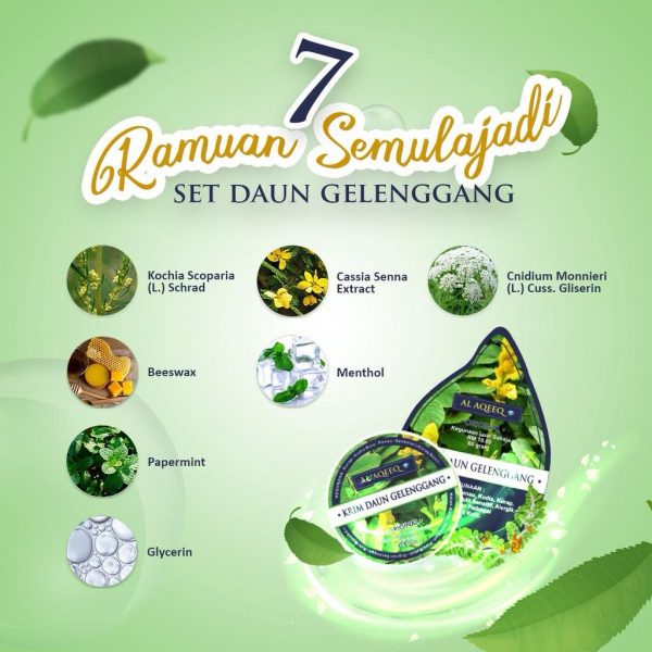 AL-AQEEQ SABUN DAUN GELENGGANG (RAWAT GATAL, JERAWAT, RESDUNG,PANAU, KUDIS) 60GM